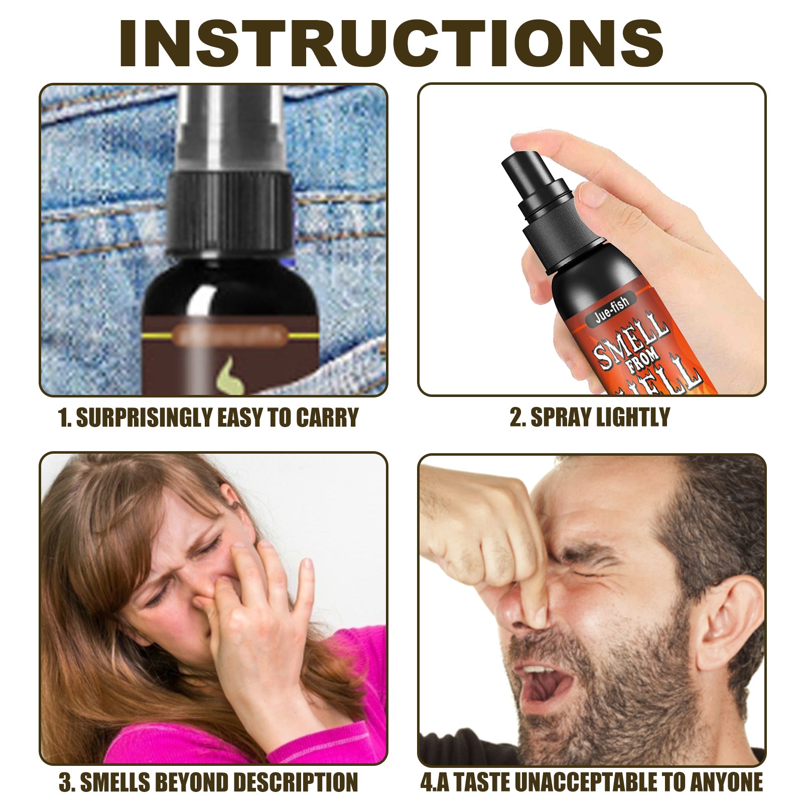 Jue-Fish Fart Spray, April Fool's Day Pooper Toy Spoof Stink Entertainment Poop Hell Bomb Smell Toy Eprolo https://www.cyberehub.com