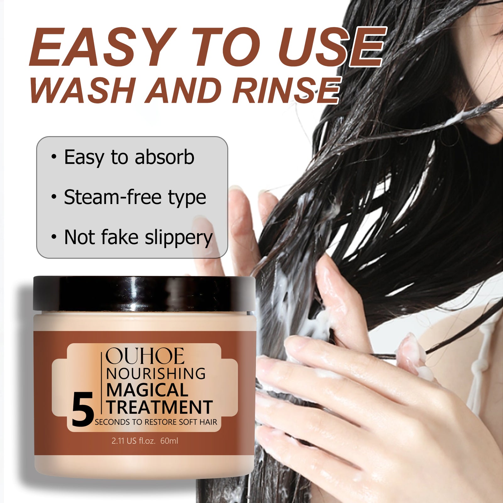 OUHOE Nourishing Hair Mask, Repair Hair Dye, Perm, Split End Dry Damage, Moisturize And Smooth Hair Mask Health Eprolo https://www.cyberehub.com