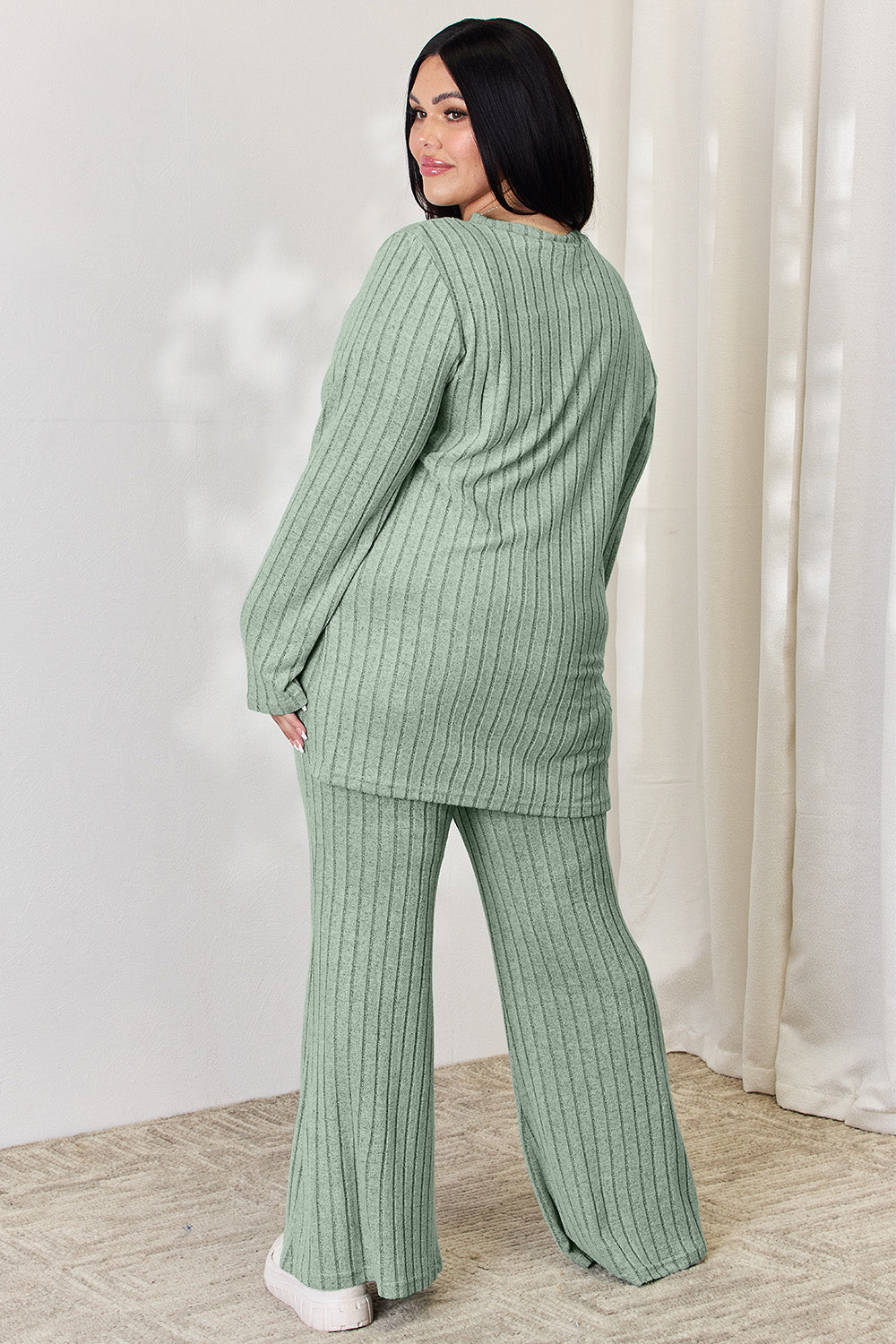 Basic Bae Full Size Ribbed High-Low Top and Wide Leg Pants Set Apparel/Tops Basic Bae Ship from USA TikTok Tops Trendsi USPS Walmart Walmart Apparel Trendsi https://www.cyberehub.com