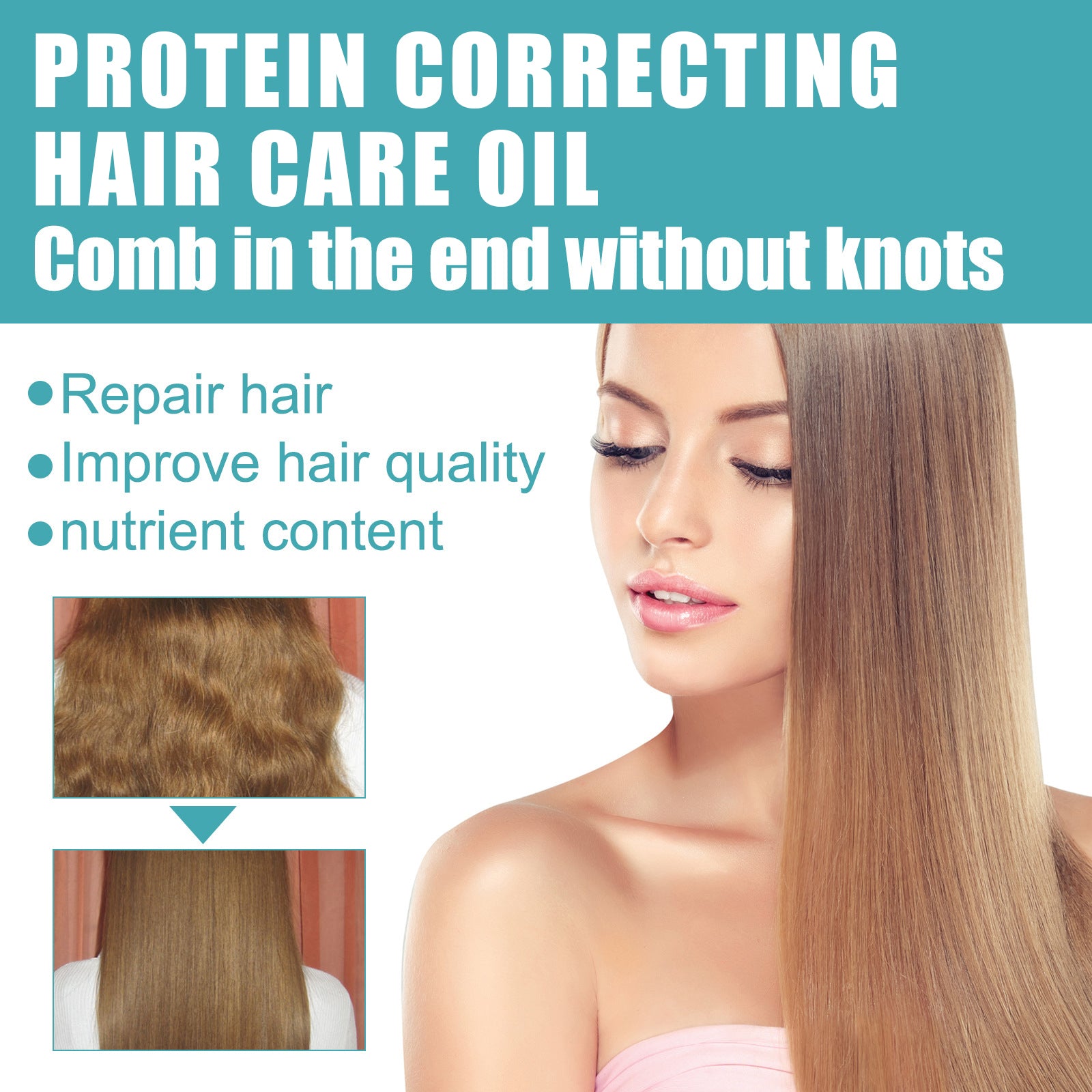 Protein Correcting Hair Care Oil, Repair Short-Tempered Dry Hair Strengthen Hair Moist Luster Care Hair Oil Health Eprolo https://www.cyberehub.com