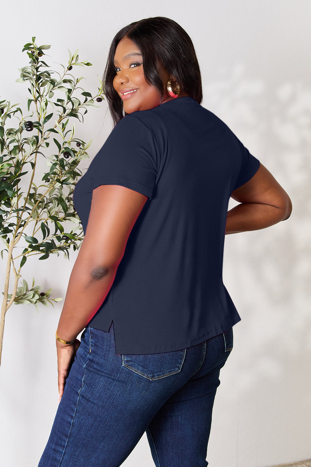 Basic Bae Full Size Round Neck Short Sleeve T-Shirt Apparel/Tops Basic Bae Ship from USA TikTok Tops Trendsi USPS Walmart Walmart Apparel Trendsi https://www.cyberehub.com