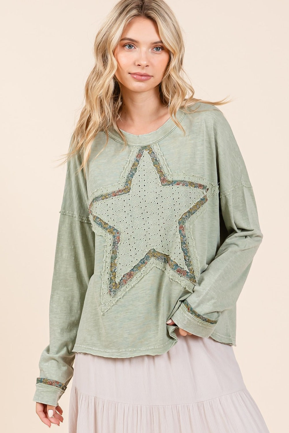 Mittoshop Mineral Wash Star Patch Long Sleeve T-Shirt Tops/Jackets/Sweaters Clothing Tops Mittoshop Ship from USA TikTok Trendsi USPS Walmart Trendsi https://www.cyberehub.com