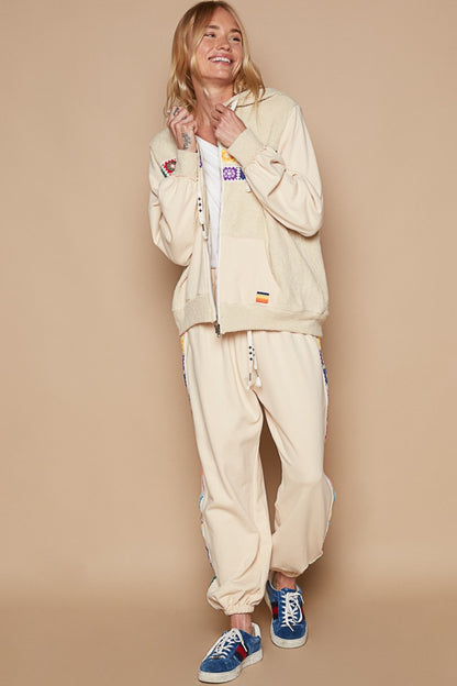 POL Contrast Square Patch Pattern Hooded Zipper Jacket Shirt Apparel Clothing Tops Out of stock POL Ship from USA Shirts USA Women Trendsi https://www.cyberehub.com