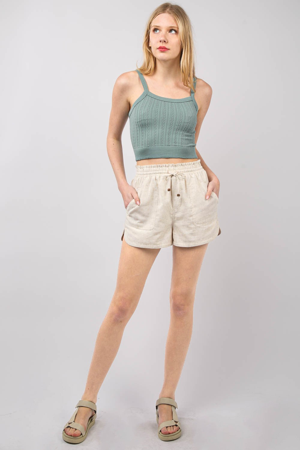 VERY J Drawstring Elastic Waist Linen Shorts Bottoms Bottoms Clothing Ship from USA VERY J Women Trendsi https://www.cyberehub.com