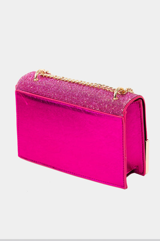 Fame Rhinestone Studded Rectangle Crossbody Bag Fame Accessories Ship from USA TikTok USA Trendsi https://www.cyberehub.com