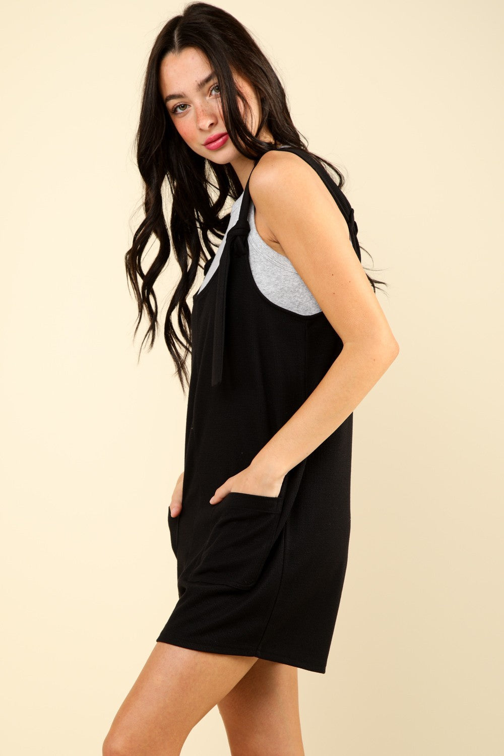 VERY J Tie Shoulder Front Pocket Romper Tops/Jackets/Sweaters Clothing Tops Ship from USA TikTok Trendsi USPS VERY J Walmart Trendsi https://www.cyberehub.com
