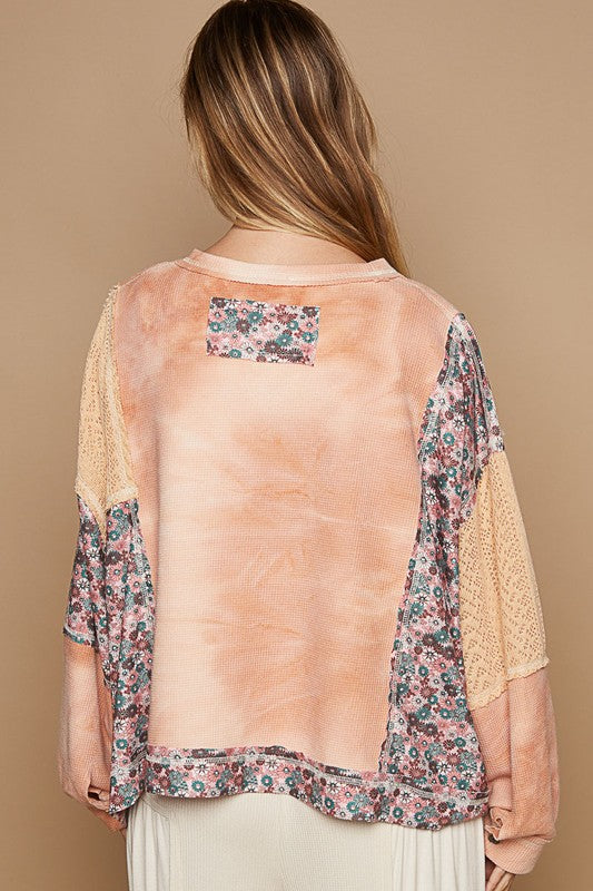 POL Floral Patchwork Round Neck Knit Top Tops/Jackets/Sweaters Clothing Tops POL Ship from USA TikTok Trendsi USPS Walmart Trendsi https://www.cyberehub.com