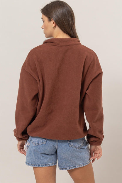 HYFVE Fleece Color Block Half Zip Sweatshirt Tops/Jackets/Sweaters Clothing Tops HYFVE Ship from USA TikTok Trendsi USPS Walmart Trendsi https://www.cyberehub.com