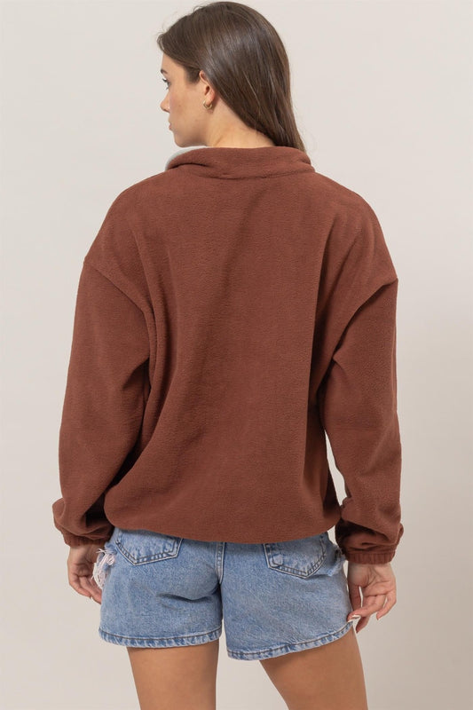 HYFVE Fleece Color Block Half Zip Sweatshirt Tops/Jackets/Sweaters Clothing Tops HYFVE Ship from USA TikTok Trendsi USPS Walmart Trendsi https://www.cyberehub.com