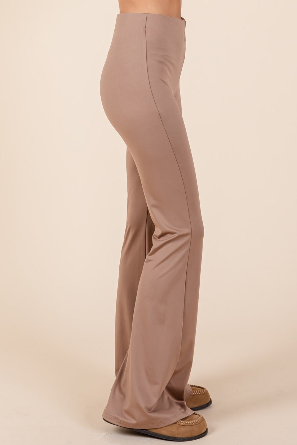 Mittoshop Stretchy Soft Elastic Waist Flare Pants Bottoms Bottoms Clothing Mittoshop Ship from USA Women Trendsi https://www.cyberehub.com