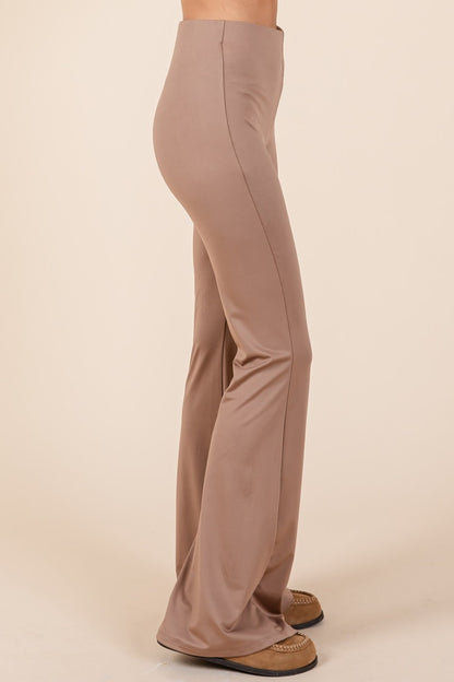 Mittoshop Stretchy Soft Elastic Waist Flare Pants Bottoms Bottoms Clothing Mittoshop Ship from USA Women Trendsi https://www.cyberehub.com