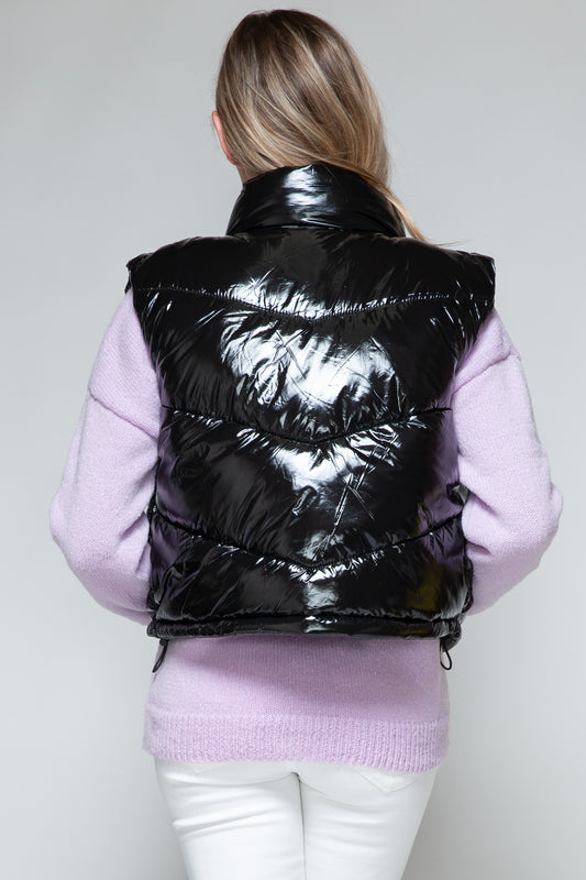 Snobbish Zip Up Turtleneck Shiny Quilted Vest Shirt Apparel Clothing Tops price-change-job-active Ship from USA Shirts Snobbish USA Women Trendsi https://www.cyberehub.com