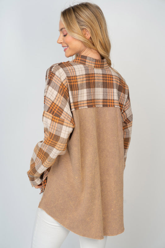 White Birch Full Size Contrast Plaid Button Down Shirt Tops/Jackets/Sweaters Clothing Tops Ship from USA TikTok Trendsi USPS Walmart White Birch Trendsi https://www.cyberehub.com