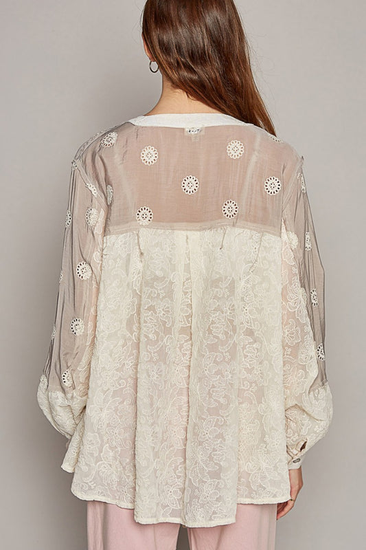 POL Eyelet Button Up Shirt Apparel/Tops POL Ship from USA TikTok Tops Trendsi USPS Walmart Walmart Apparel Trendsi https://www.cyberehub.com
