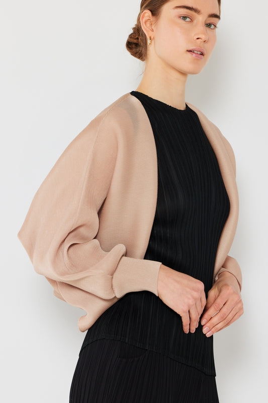 Marina West Swim Rib Pleated Puff Sleeve Bolero Cardigan Beige One Size Shirt Apparel Clothing Tops Marina West Swim Ship from USA Shirts USA Women Trendsi https://www.cyberehub.com
