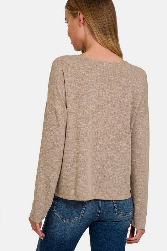 Zenana Dropped Shoulder Long Sleeve T-Shirt Apparel/Tops Ship from USA TikTok Tops Trendsi USPS Walmart Walmart Apparel Zenana Trendsi https://www.cyberehub.com