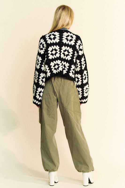Davi & Dani Full Size Two Tone Flower Square Crochet Open Front Cardigan Tops/Jackets/Sweaters Clothing Tops Davi & Dani Ship from USA TikTok Trendsi USPS Walmart Trendsi https://www.cyberehub.com
