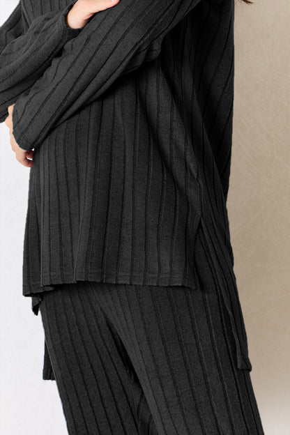 Basic Bae Full Size Ribbed Round Neck High-Low Slit Top and Pants Set Apparel/Tops Basic Bae Ship from USA TikTok Tops Trendsi USPS Walmart Walmart Apparel Trendsi https://www.cyberehub.com