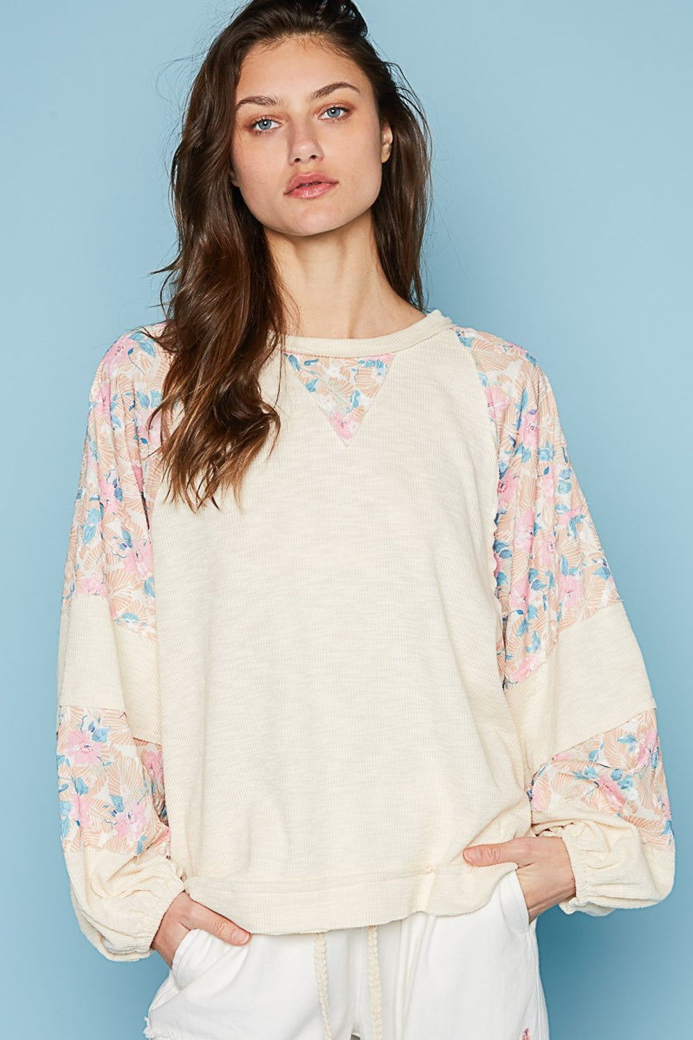 POL Round Neck Balloon Floral Long Sleeve Top Cream Multi Apparel/Tops POL Ship from USA TikTok Tops Trendsi USPS Walmart Walmart Apparel Trendsi https://www.cyberehub.com