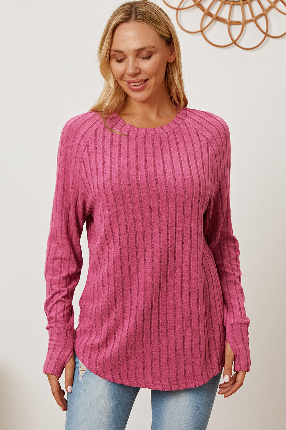 Basic Bae Full Size Ribbed Thumbhole Sleeve T-Shirt Apparel/Tops Basic Bae Ship from USA TikTok Tops Trendsi USPS Walmart Walmart Apparel Trendsi https://www.cyberehub.com