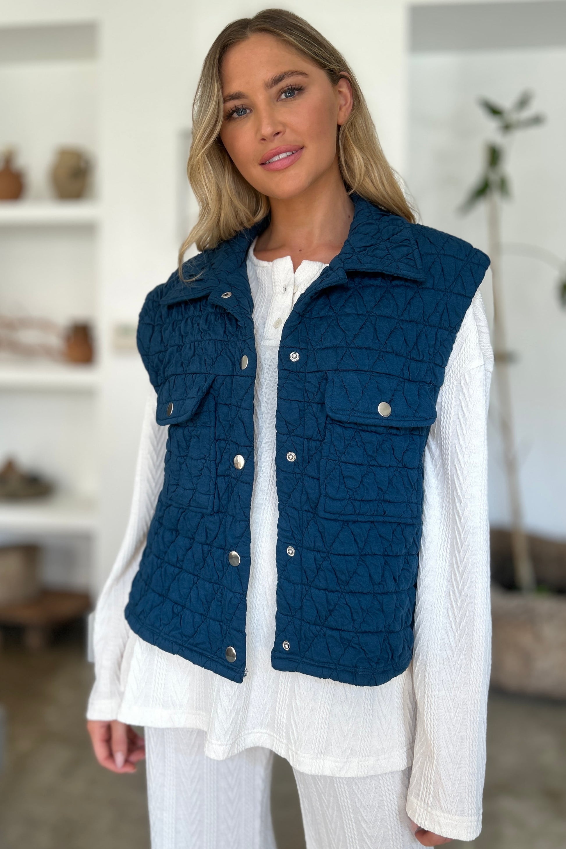 Double Take Full Size Pocketed Texture Snap Down Vest Coat Shirt Apparel Clothing Tops Double Take Ship from USA Shirts USA Women Trendsi https://www.cyberehub.com