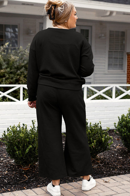 Double Take Full Size Textured Long Sleeve Top and Drawstring Pants Set Apparel/Tops Double Take Ship from USA TikTok Tops Trendsi USPS Walmart Walmart Apparel Trendsi https://www.cyberehub.com