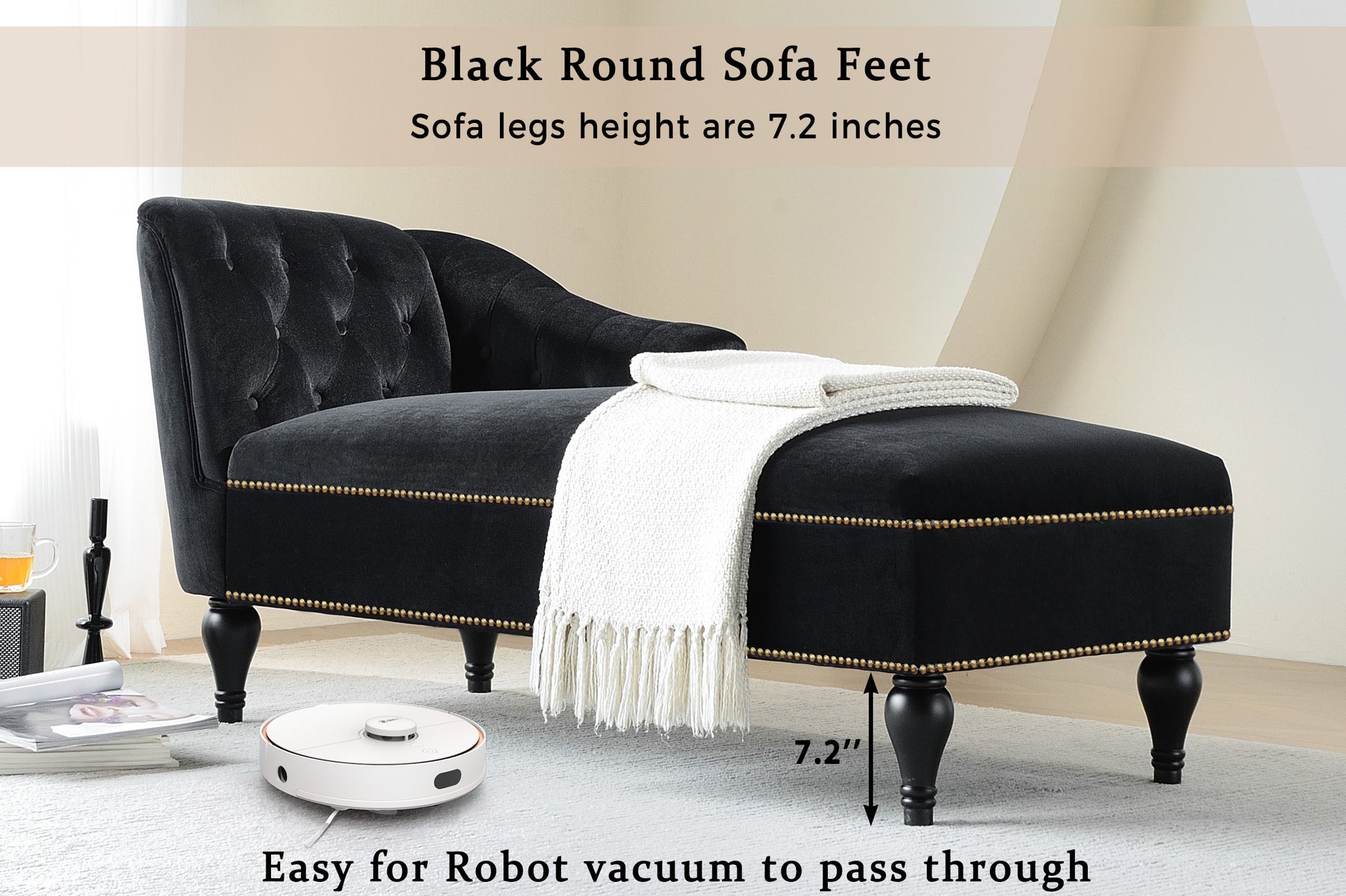 [New+Video] 58''Velvet Chaise Lounge,Button Tufted Right Arm Facing Lounge Chair with Nailhead Trim & Solid Wood Legs for Living Room or Office,Sleeper Lounge Sofa (New style of WF284880AAB) Giga GNJ Home Home & Garden Sofa Walmart Giga https://www.cyberehub.com