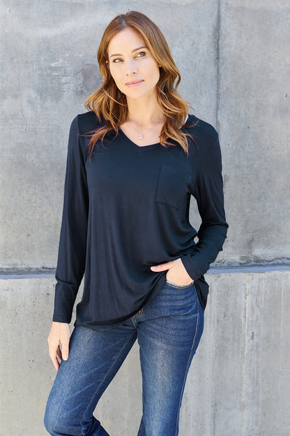 Basic Bae Full Size V-Neck Long Sleeve Top Dark Blue Apparel/Tops Basic Bae Ship from USA TikTok Tops Trendsi USPS Walmart Walmart Apparel Trendsi https://www.cyberehub.com