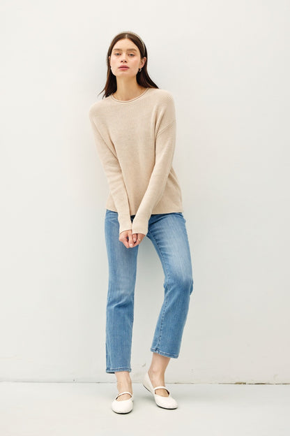 Be Cool Round Neck Long Sleeve Sweater Tops/Jackets/Sweaters BE COOL Clothing Tops Ship from USA TikTok Trendsi USPS Walmart Trendsi https://www.cyberehub.com