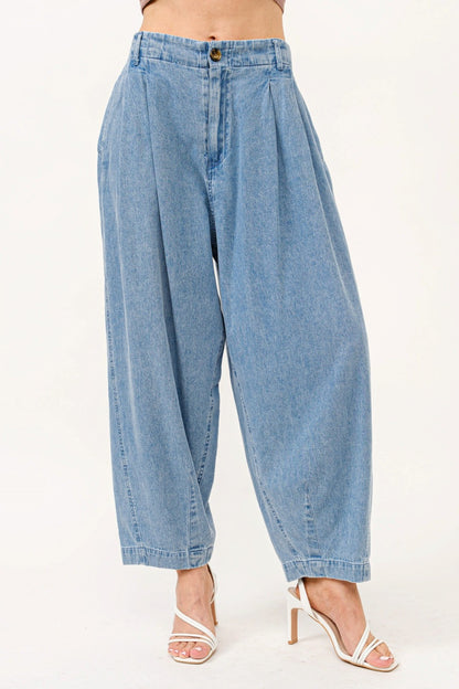 And The Why Elastic Back Pleated Baggy Jeans Denim Bottoms And The Why Bottoms Clothing Ship from USA Women Trendsi https://www.cyberehub.com