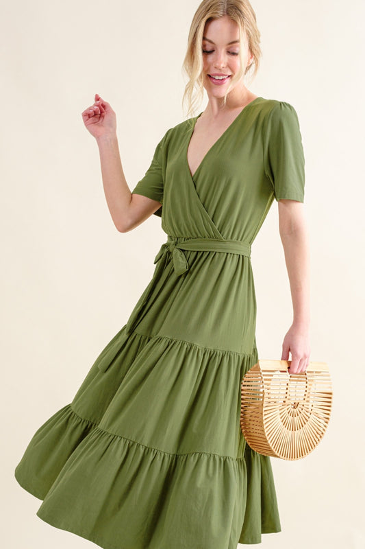 And The Why Soft Short Sleeve Tiered Midi Dress GREEN Apparel/Dress And The Why Dress Memorial Day Sale Ship from USA TikTok Trendsi USPS Walmart Walmart Apparel Trendsi https://www.cyberehub.com