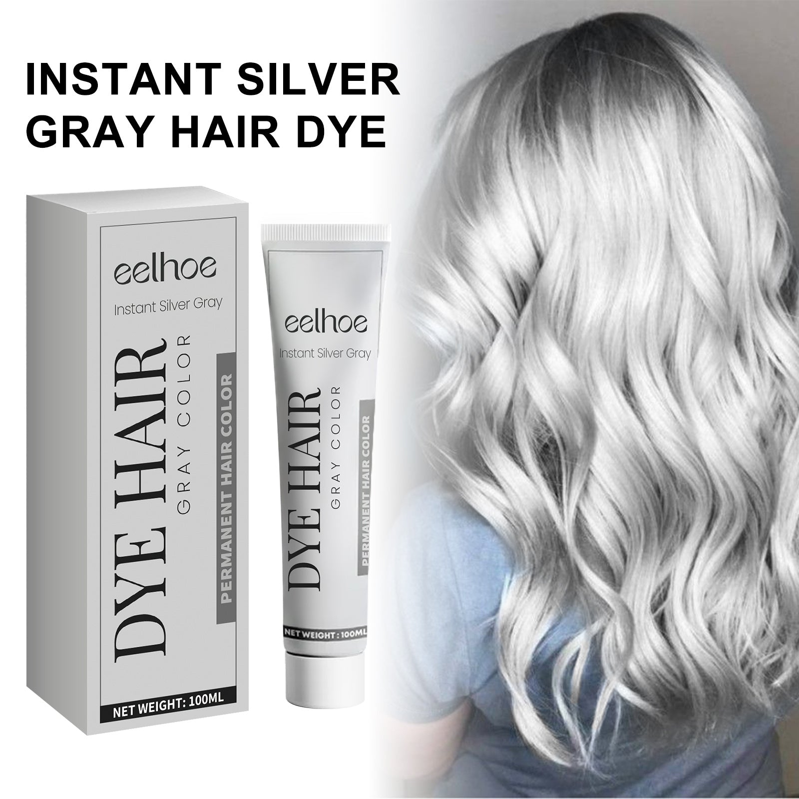 EELHOE Gray Hair Cream Natural Hair Color Long Lasting No Hair Damage Easy To Color Easy To Clean Tide Color Hairdresser Health Beauty CJ USa USPS Muqe https://www.cyberehub.com