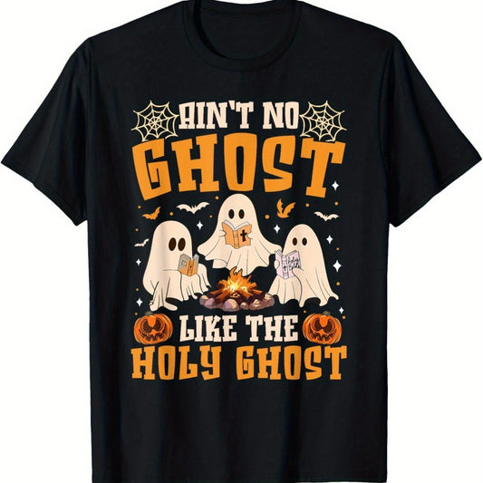 No Ghosts, Fun Like The Holy Spirit. Christian Halloween T-shirt, Fashionable Cotton Youth Men's Short Sleeved Shirt Apparel/Shirt/Graphic Shirt SNULLO https://www.cyberehub.com