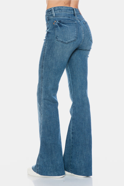 Judy Blue Full Size Tummy Control Cut Hem Flare Jeans Bottoms Bottoms Clothing Judy Blue Ship from USA Women Trendsi https://www.cyberehub.com