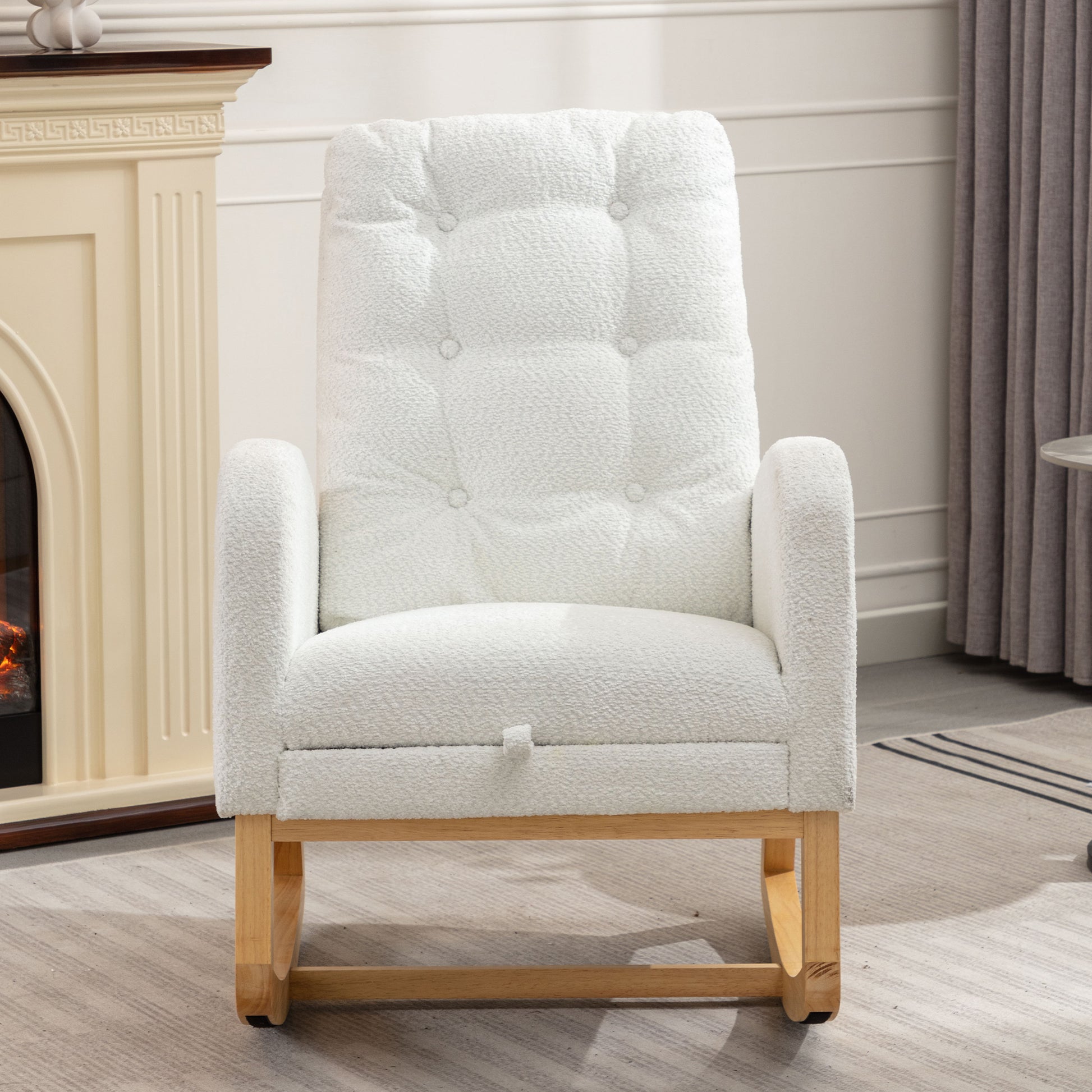Accent Rocking Chair with Footrest High Back Rubber Wood Rocking Legs Bedroom Living Space 26.77D X 38.36W X 39.76H Inch Giga GNJ Home Home & Garden Walmart Giga https://www.cyberehub.com