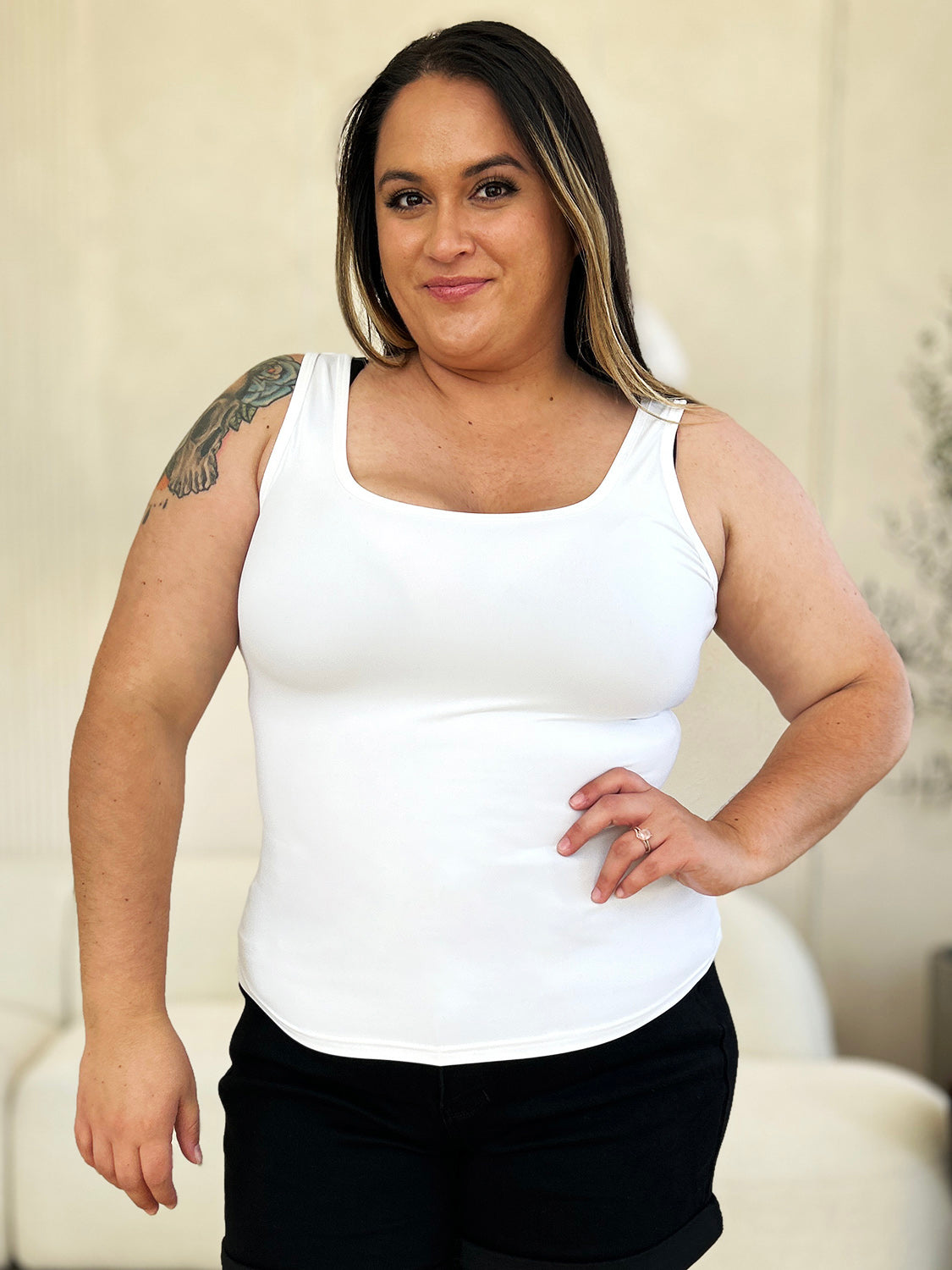 Basic Bae Full Size Square Neck Wide Strap Tank Apparel/Tops Basic Bae Ship from USA TikTok Tops Trendsi USPS Walmart Walmart Apparel Trendsi https://www.cyberehub.com