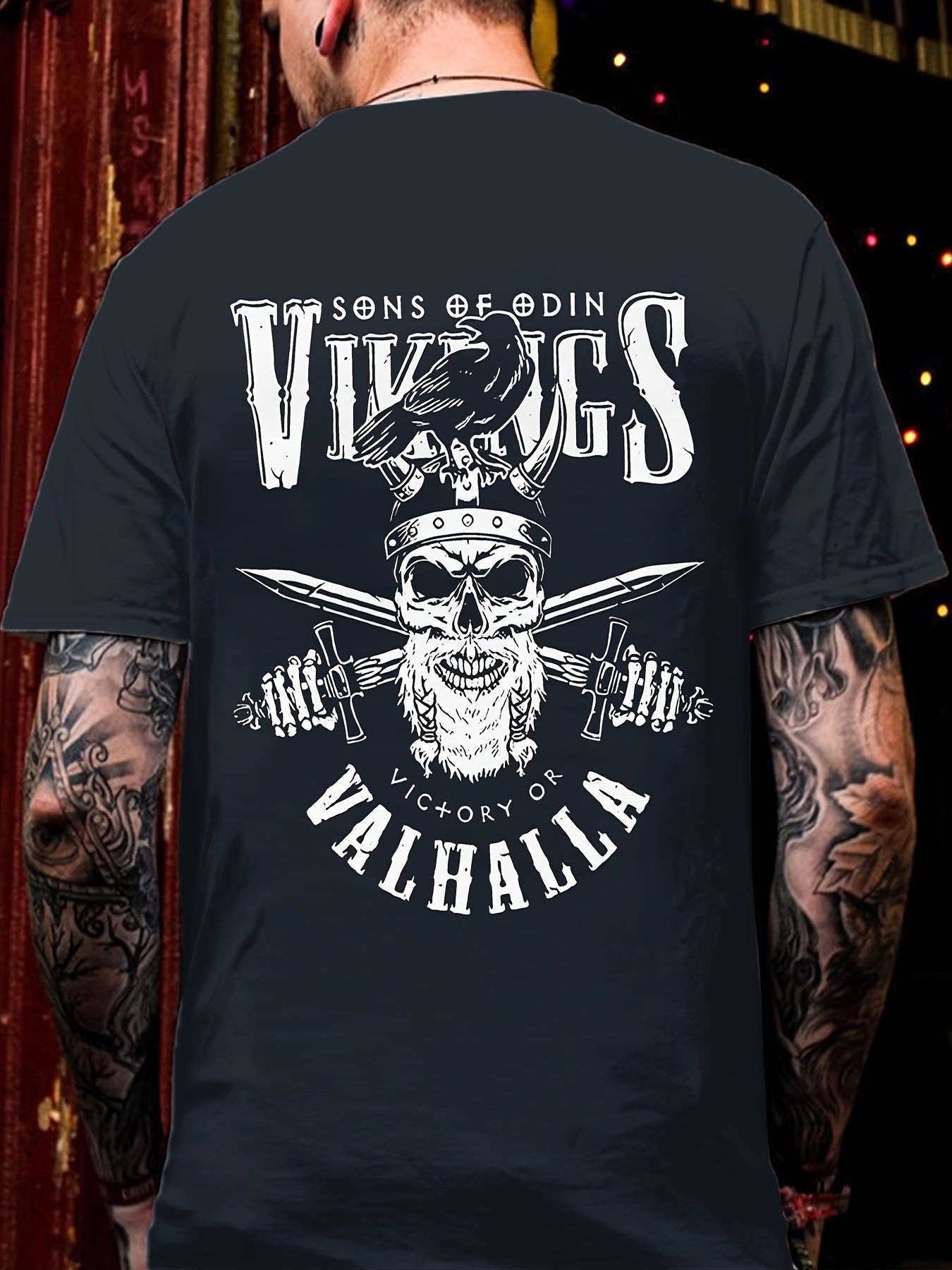 Large Men's Skull Print T-shirt Suitable For Summer, Fashionable And Casual Short Sleeved T-shirt Apparel/Shirt/Graphic Shirt SNULLO https://www.cyberehub.com