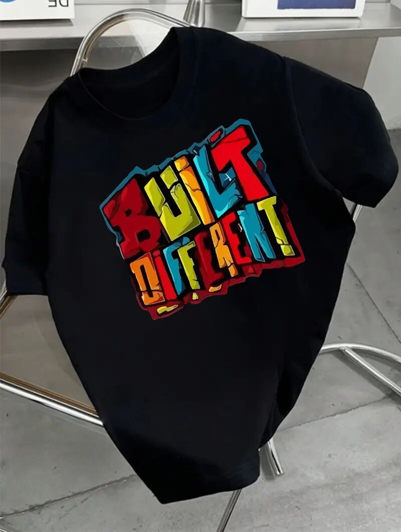 Men's Printed Short-sleeved T-shirt Black Apparel/Shirt/Graphic Shirt SNULLO https://www.cyberehub.com