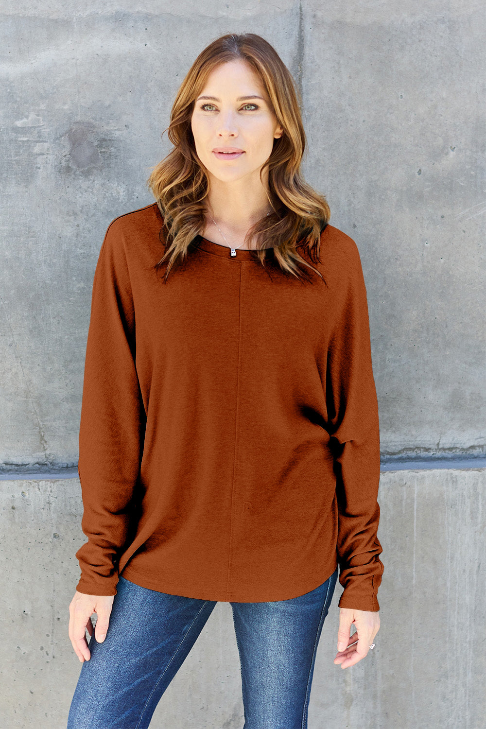 Double Take Full Size Round Neck Long Sleeve T-Shirt Apparel/Tops Double Take Outlets 2.20-3.30 Ship from USA TikTok Tops Trendsi USPS Walmart Walmart Apparel Trendsi https://www.cyberehub.com