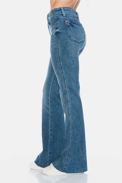 Judy Blue Full Size Tummy Control Cut Hem Flare Jeans Bottoms Bottoms Clothing Judy Blue Ship from USA Women Trendsi https://www.cyberehub.com