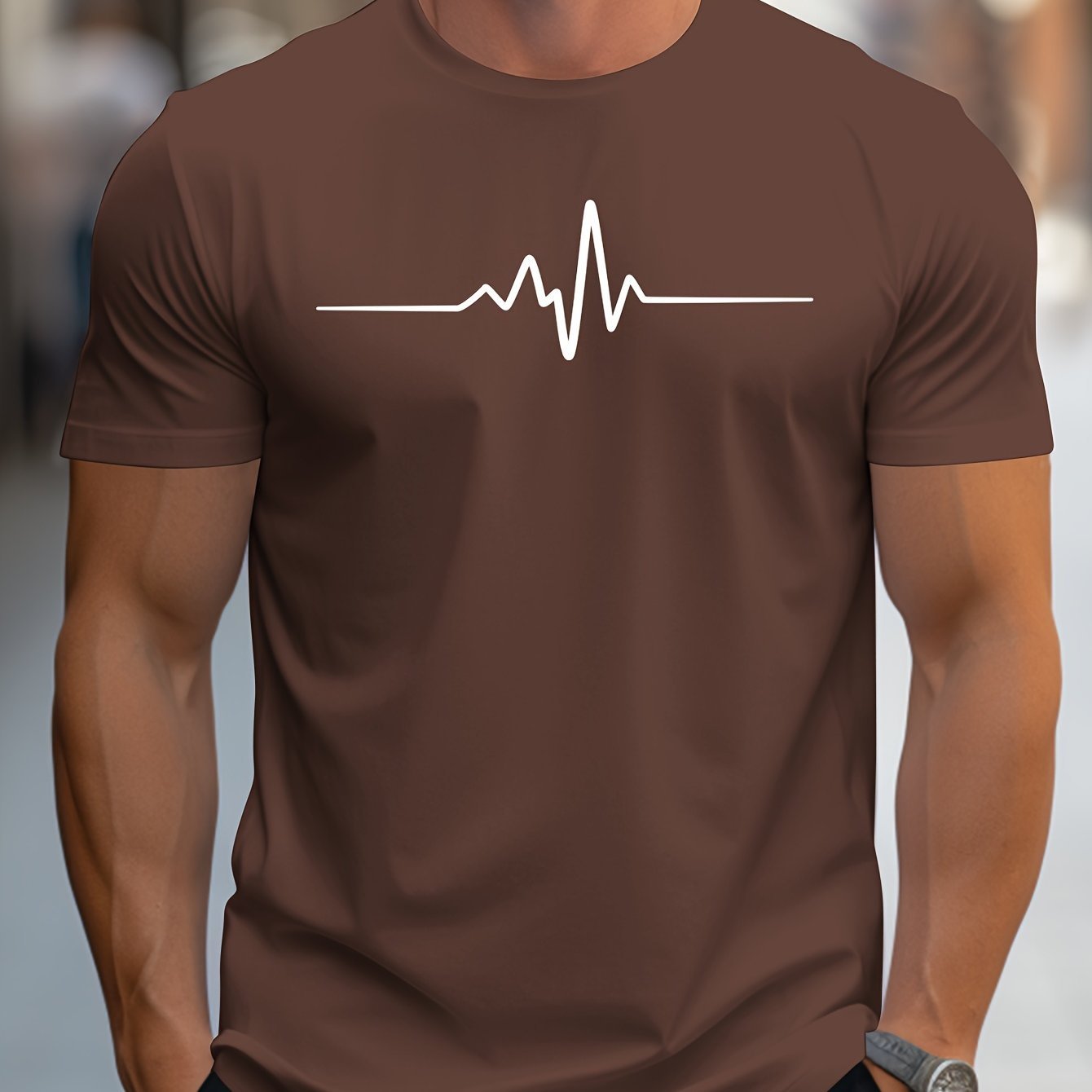 Creative Graphic Printed Men's Creative Top, Casual Short Sleeved Round Neck T-shirt, Summer Outdoor Men's Clothing Coffee Apparel/Shirt/Graphic Shirt SNULLO https://www.cyberehub.com