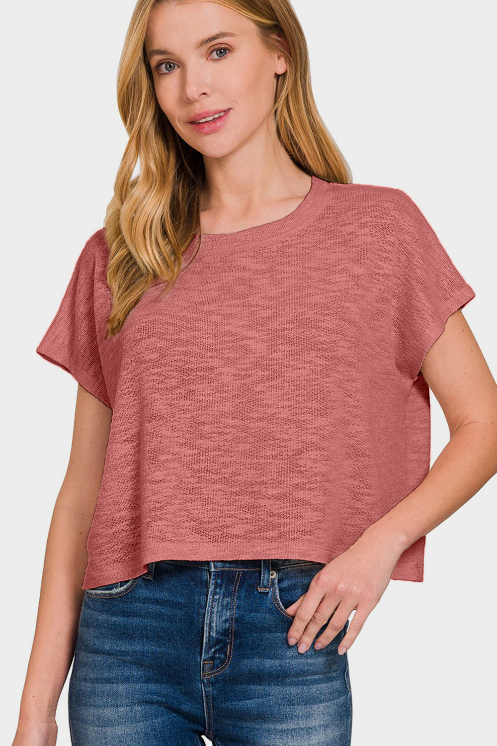 Zenana Round Neck Short Sleeve T-Shirt Apparel/Tops Ship from USA TikTok Tops Trendsi USPS Walmart Walmart Apparel Zenana Trendsi https://www.cyberehub.com