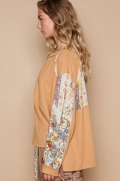 POL Waffle-Knit Lace Detail Round Neck Top Apparel/Tops POL Ship from USA TikTok Tops Trendsi USPS Walmart Walmart Apparel Trendsi https://www.cyberehub.com