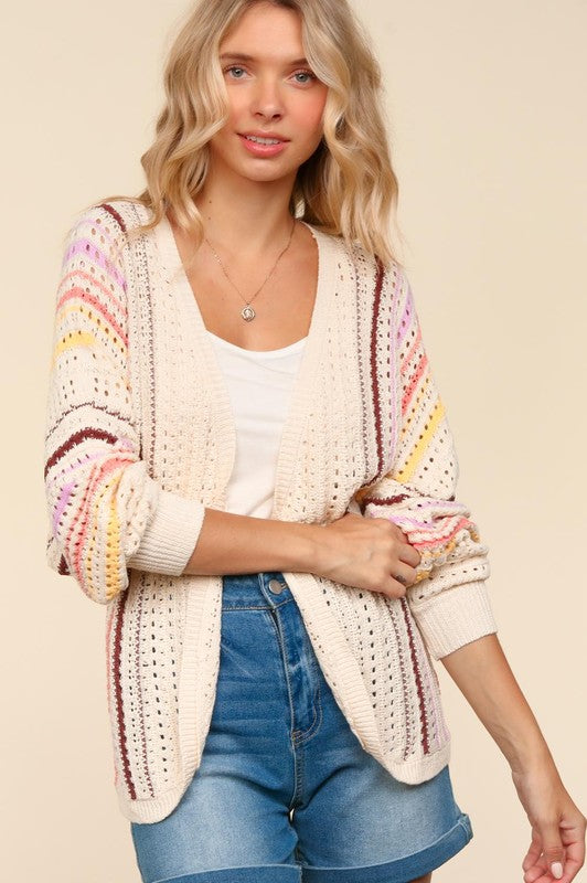 Haptics Full Size Striped Crochet Open Front Cardigan Apparel Apparel Haptics Ship from USA TikTok Trendsi Trendsi https://www.cyberehub.com
