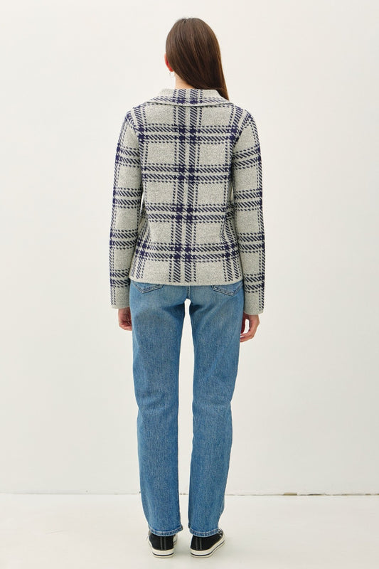 Be Cool Plaid Long Sleeve Sweater Jacket with Front Patch Pockets Tops/Jackets/Sweaters BE COOL Clothing Tops Ship from USA TikTok Trendsi USPS Walmart Trendsi https://www.cyberehub.com
