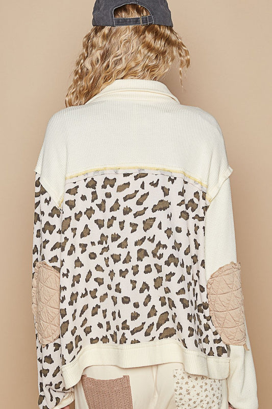 POL Leopard Exposed Seam Button Up Quilted Jacket Tops/Jackets/Sweaters Clothing Tops POL Ship from USA TikTok Trendsi USPS Walmart Trendsi https://www.cyberehub.com