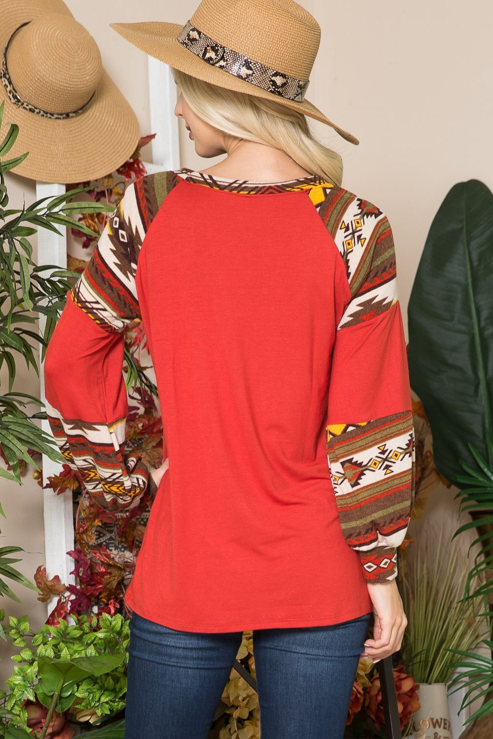Celeste Full Size Geometric Round Neck Long Sleeve Top Apparel/Tops Celeste Ship from USA TikTok Tops Trendsi USPS Walmart Walmart Apparel Trendsi https://www.cyberehub.com