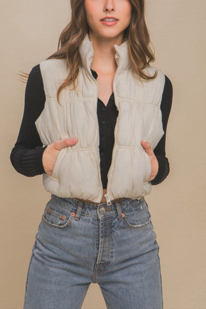 Love Tree Zip Up Turtleneck Cropped Vest Coat Tops/Jackets/Sweaters Clothing Tops LOVE TREE Ship from USA TikTok Trendsi USPS Walmart Trendsi https://www.cyberehub.com