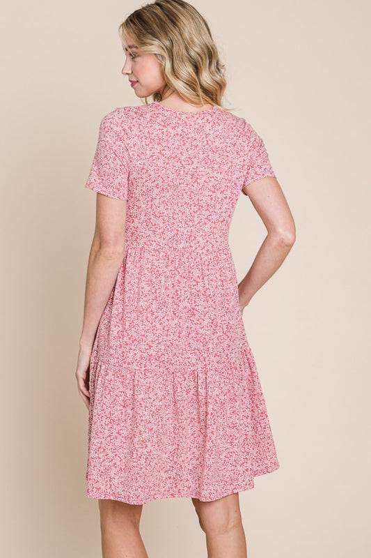 BOMBOM Printed Short Sleeve Mini Dress Apparel/Dress BOMBOM Dress Ship from USA TikTok Trendsi USPS Walmart Walmart Apparel Trendsi https://www.cyberehub.com