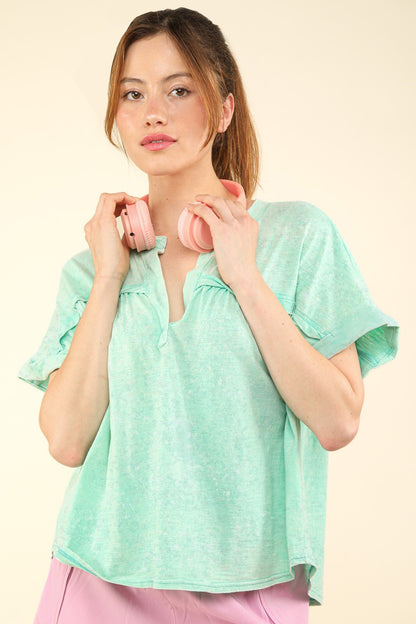 VERY J Nochted Short Sleeve Washed T-Shirt Tops/Jackets/Sweaters Clothing Tops Ship from USA TikTok Trendsi USPS VERY J Walmart Trendsi https://www.cyberehub.com